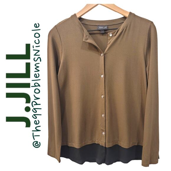 J.Jill Wearever Collection Colorblock Tunic Sweater - Picture 1 of 8